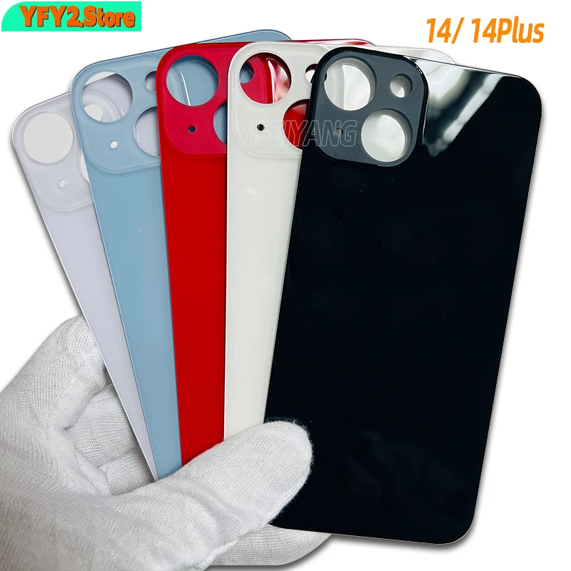 10Pcs AA Back Battery Glass Cover With Wide Big Camera Hole For IPhone 15 14 13  11 12 Pro Max 14p Rear Housing Replacement