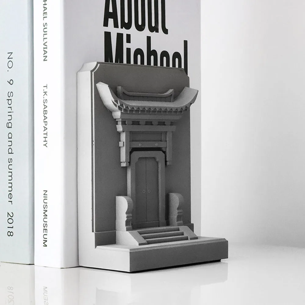 

Силиконовая форма для бетонных подставок для книг в стиле китайских традиционных ворот, для цемента и гипса, декор для дома и офиса
