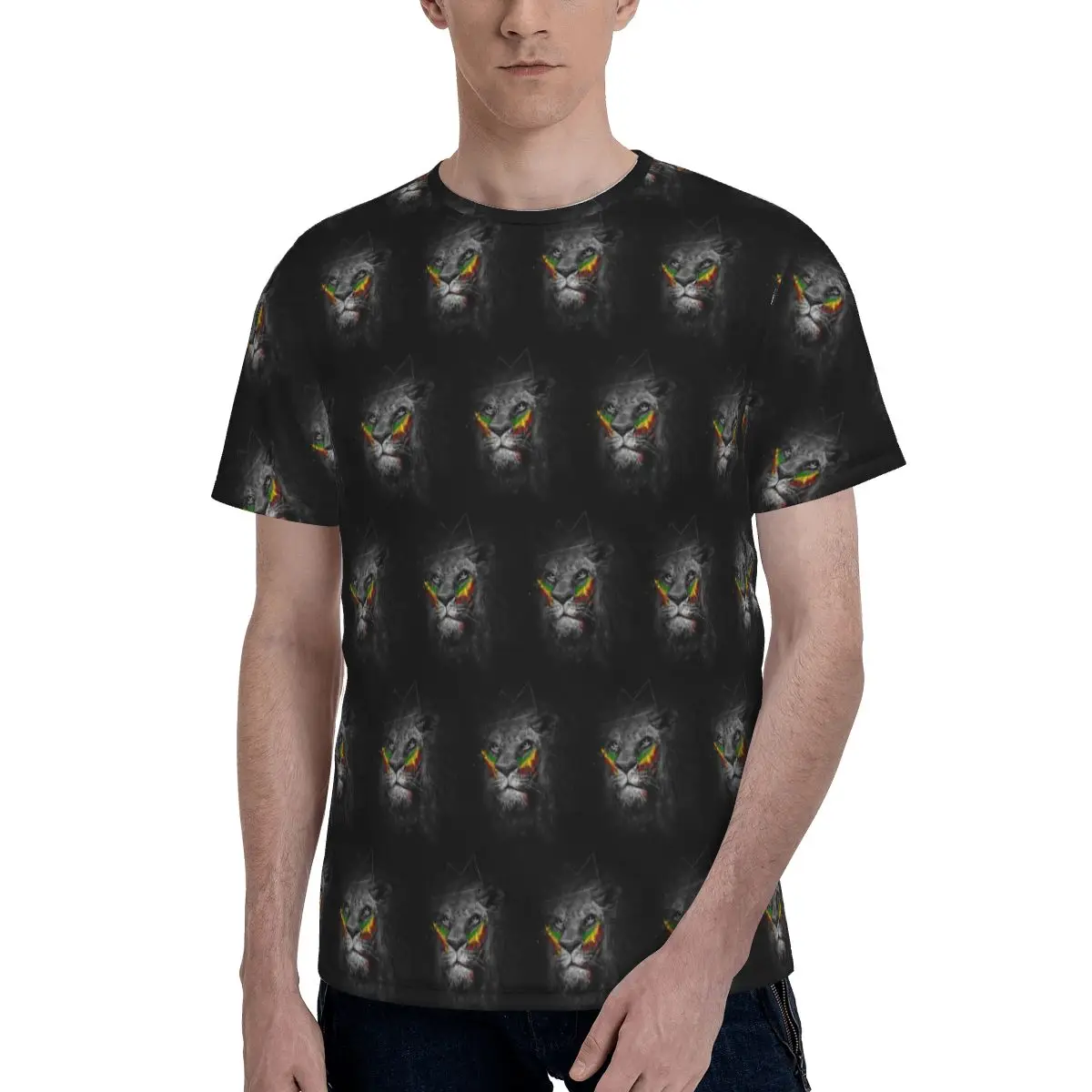 Rastafarian Amaiquina Reggae Rasta Lion Street Skullies T-Shirt for Men Cotton T Shirts Men's Tees Short Summer Clothes Tops
