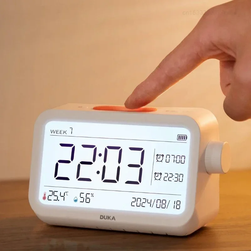 DUKA MT2 Thermohygrometer Alarm Clock Multi-function Temperature and Humidity Meter Sensor Indoor Clock Night Light Tools view 4