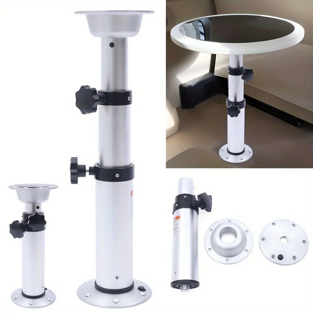 

Adjustable Height Pedestal Table Base - Sturdy Metal Stand for RV, Boat, Yacht, and Home Use