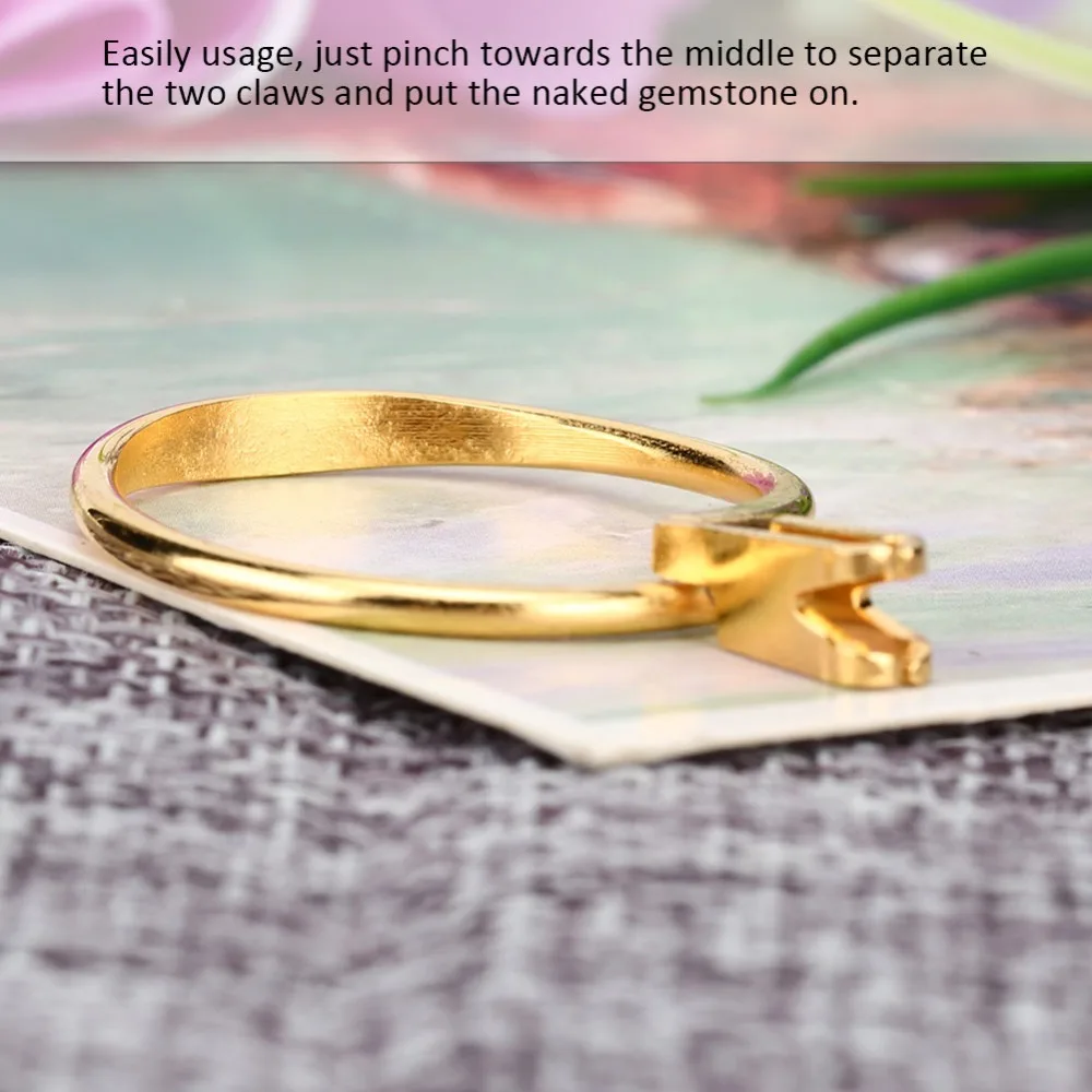 

Practical Golden Color Ring Stone Holder Spring-Type Diamond Holder Prong Display Tool Ring Making
