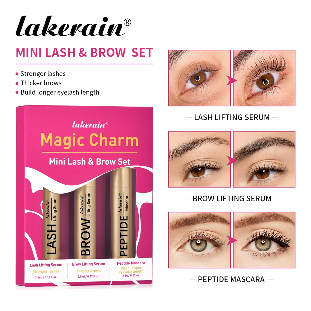Lash & sobrancelha conjunto sobrancelha crescimento soro peptídeo rímel realçador olho lash mais grosso nutrir cílios mais longos kit de maquiagem dos olhos