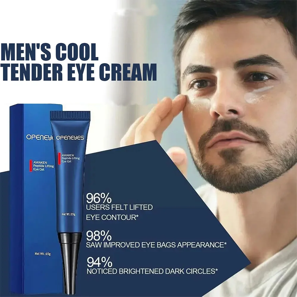 Men's Retinol Anti Wrinkle Eye Cream Removes Dark Circles Puffiness Fat Particles Reduces Fine Lines Moisturizes Brightens 15g