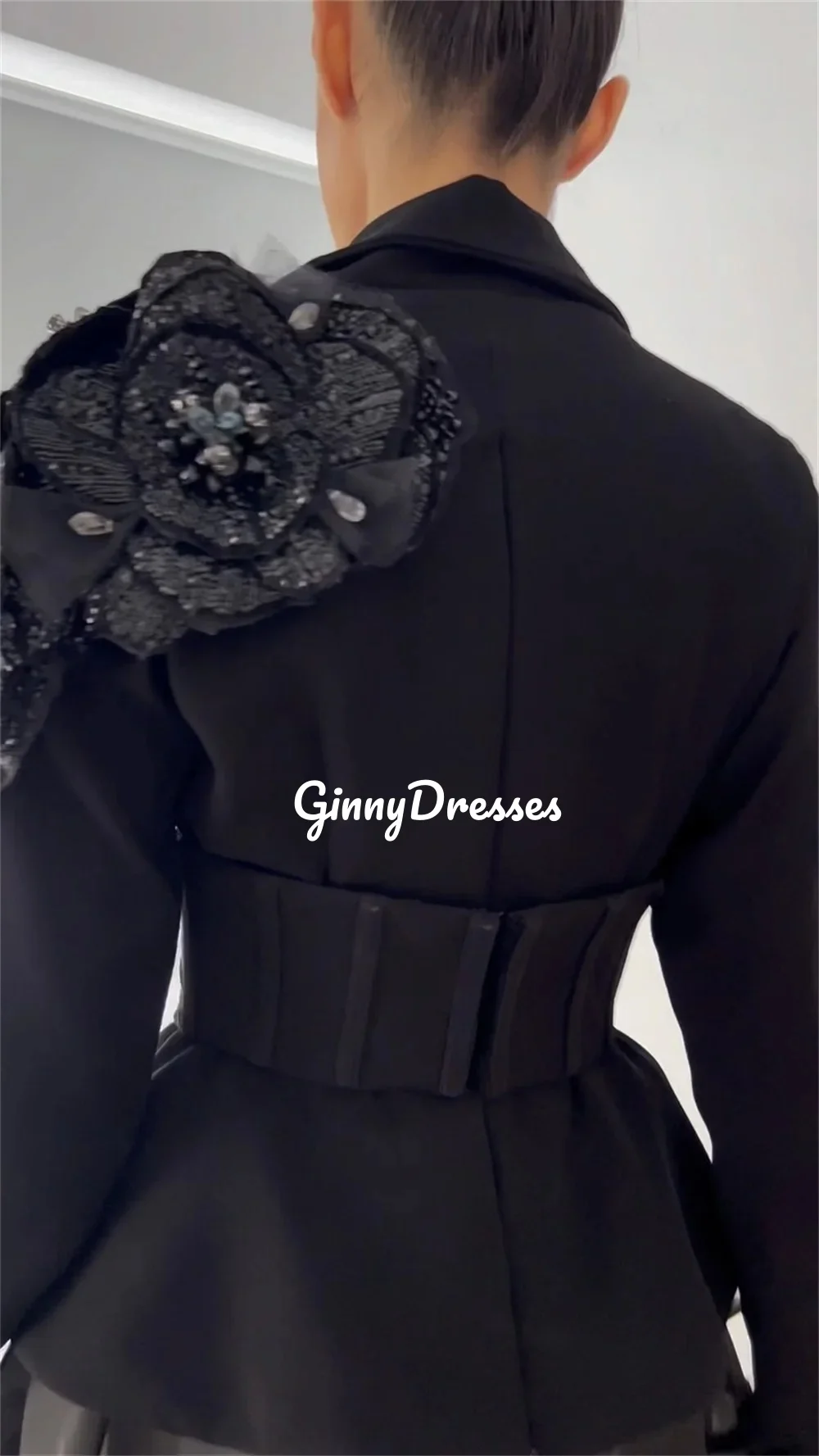 プロム-Vネックのカスタムドレス,地面の長さ,フリル付き,豪華なイブニングドレス,長袖,ウェディングドレス