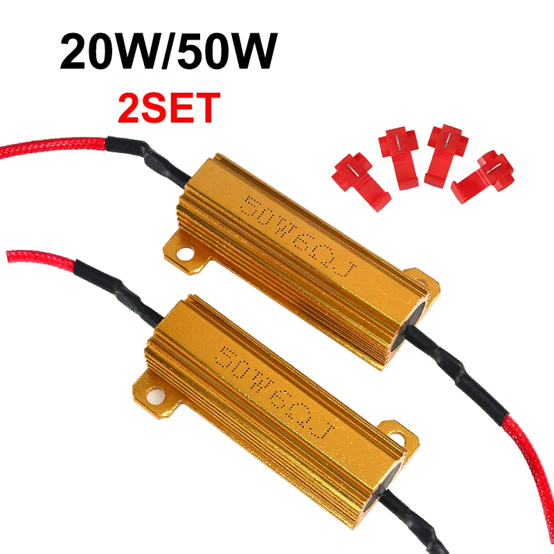 2PCS 25W 50W Wirewound Aluminum Resistor Power Metal Shell Case 6R 8R High Power Resistance Resistors Electronic Components