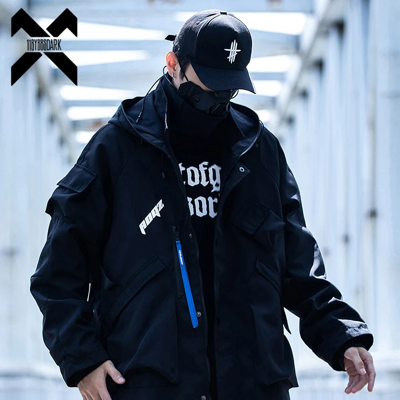 

2022 Winter Oversized Hooded Jacket Outwear Techwear Men Women Tactical Function Windbreaker Coats Multiple Pockets Cargo Jacket