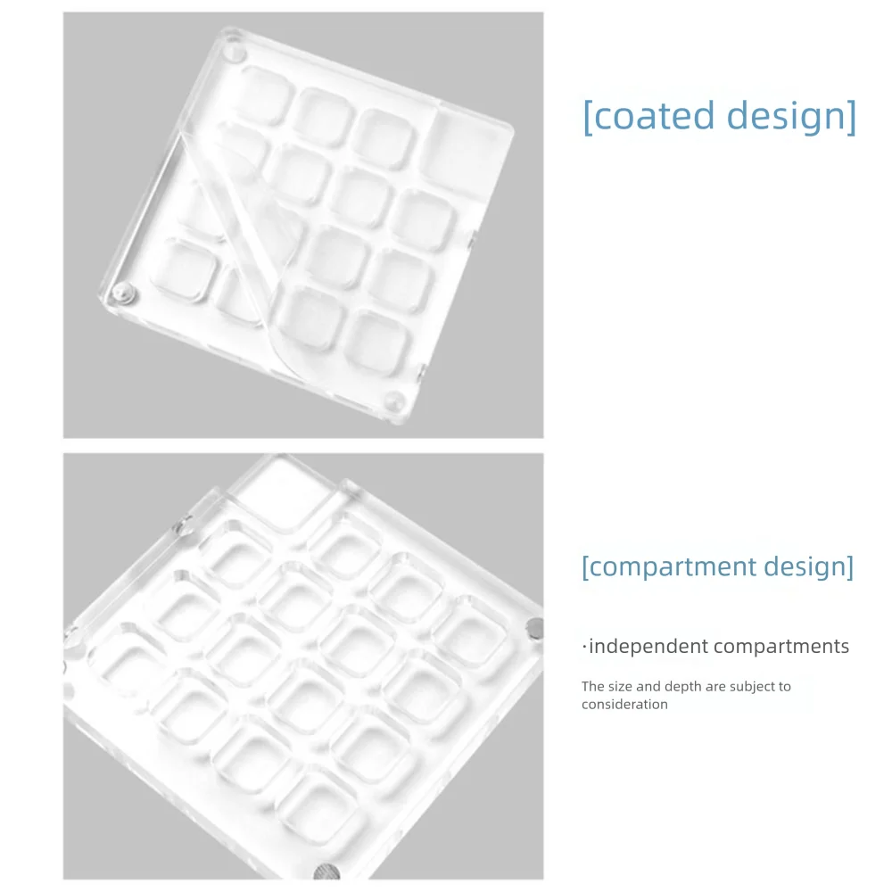 

Portable Acrylic Watercolor Paint Palette Magnetic Sparkling Travel Painting Tray Waterproof Quicksand Paint Pigment Box Travel