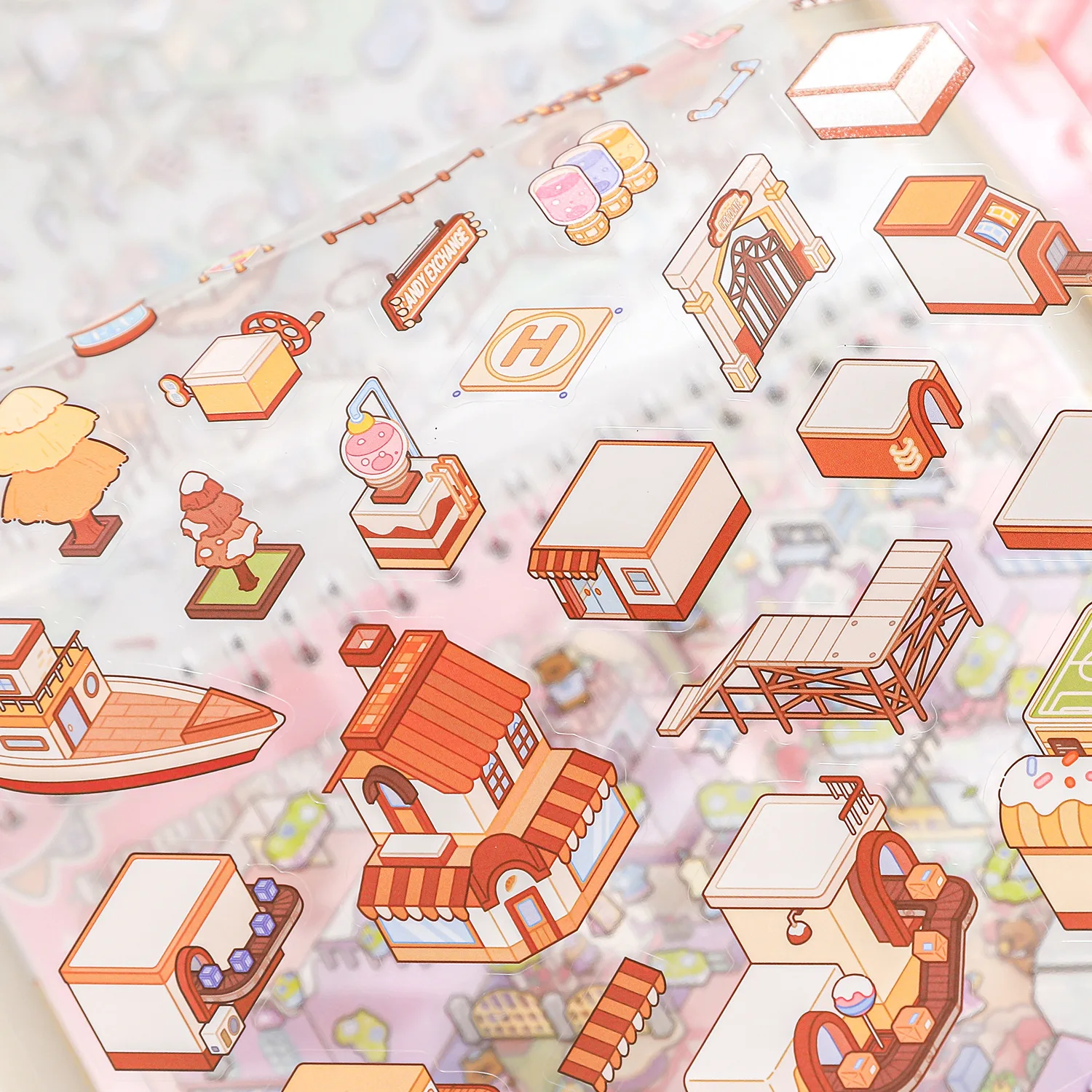 Cartoon Kapibala 3D Landscape Sticker Book Visual Stacking DIY Pocket Cabin Scene Stickers Miniature Scene Stickers Gift