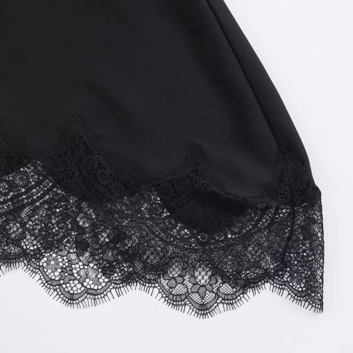 Faionable assimétrico renda irt feminino casual respirável poliéster longo sve redondo ne comprimento médio irt versátil sle