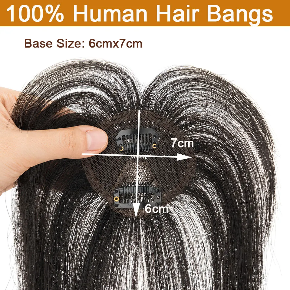 TESS 360° Cover Clip in Bangs Toppers Real Human Hair Natural Look Clip in Hair Extensions for Women Fake Bangs for Daily Use