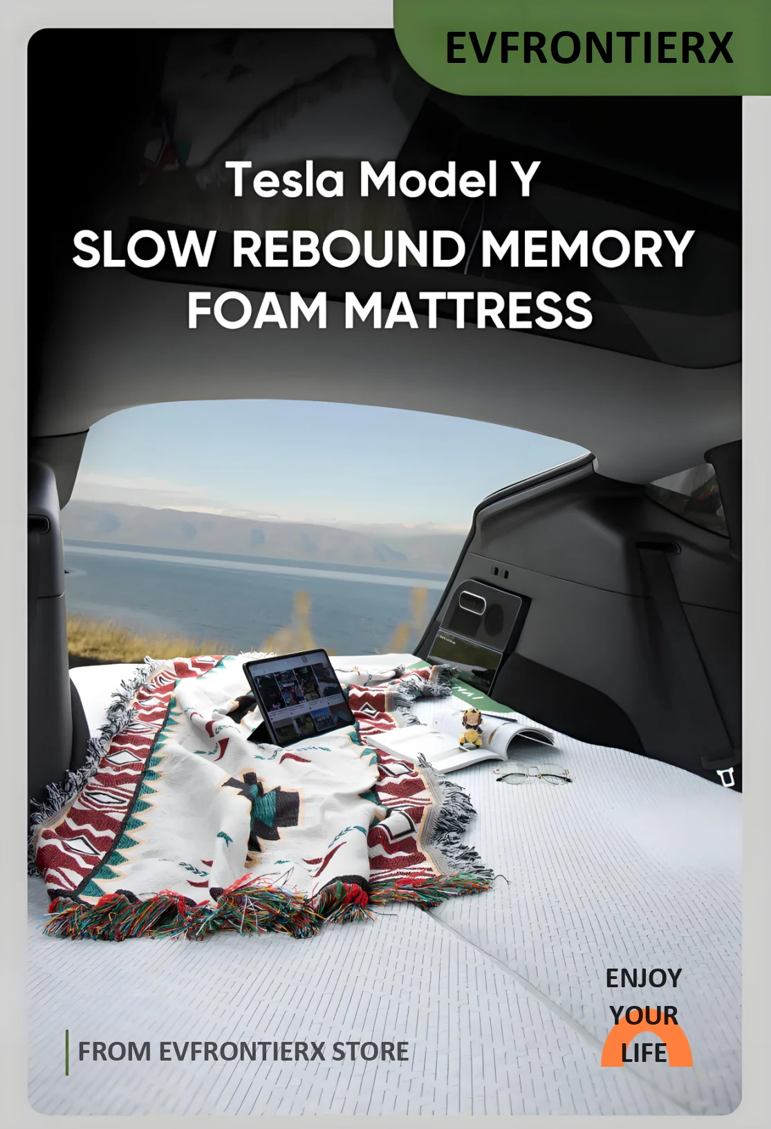 

Camping Mattress for Tesla Model Y 2021- 2025 Juniper Slow Rebound Memory Foam Mattress Outdoor Camping Bed Portable Travel Bed