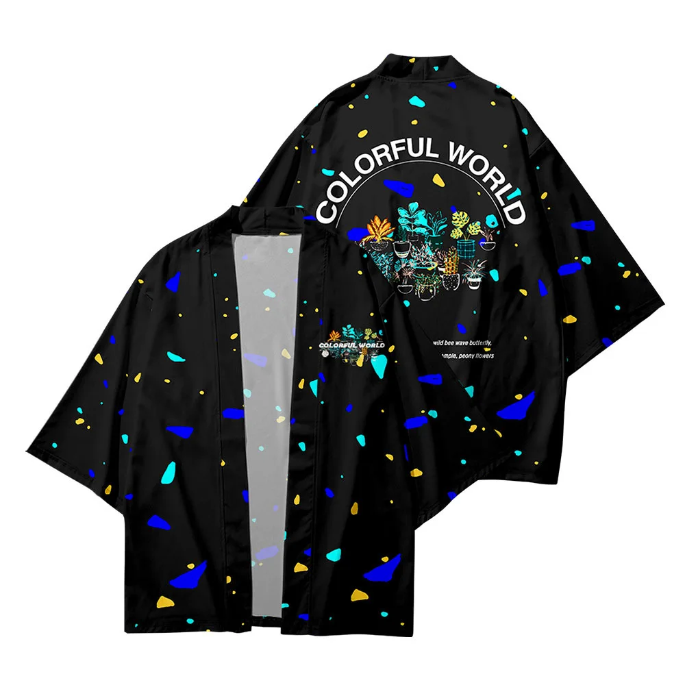 Kimono japonais Harajuku pour hommes et femmes, grande taille, 6XL, 5XL, 4XL, blanc, noir, robe cardigan adt, chemisier cosplay, Haori, vêtements d'intérieur