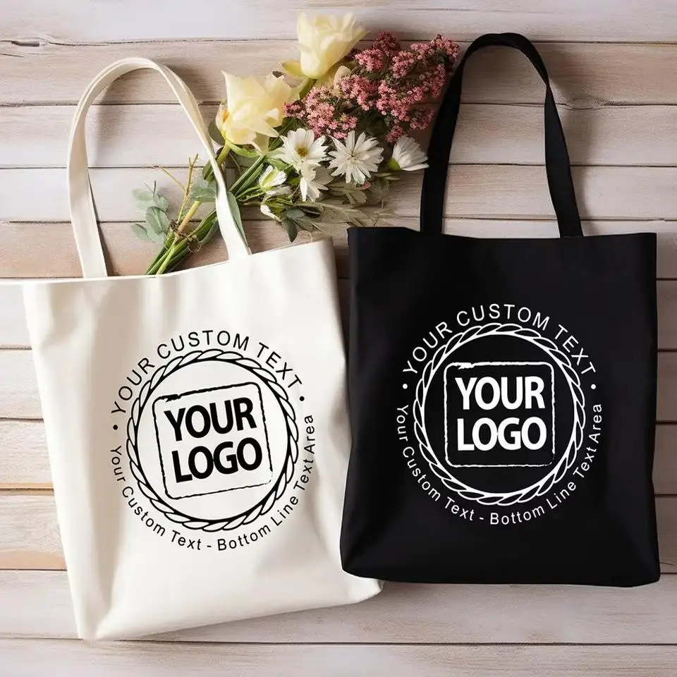 

Custom Tote Bag with Text & Logo Personalized Canvas Tote Bag for Mom Mother's Day Gift-Unique Gift for Mothers shopping bag