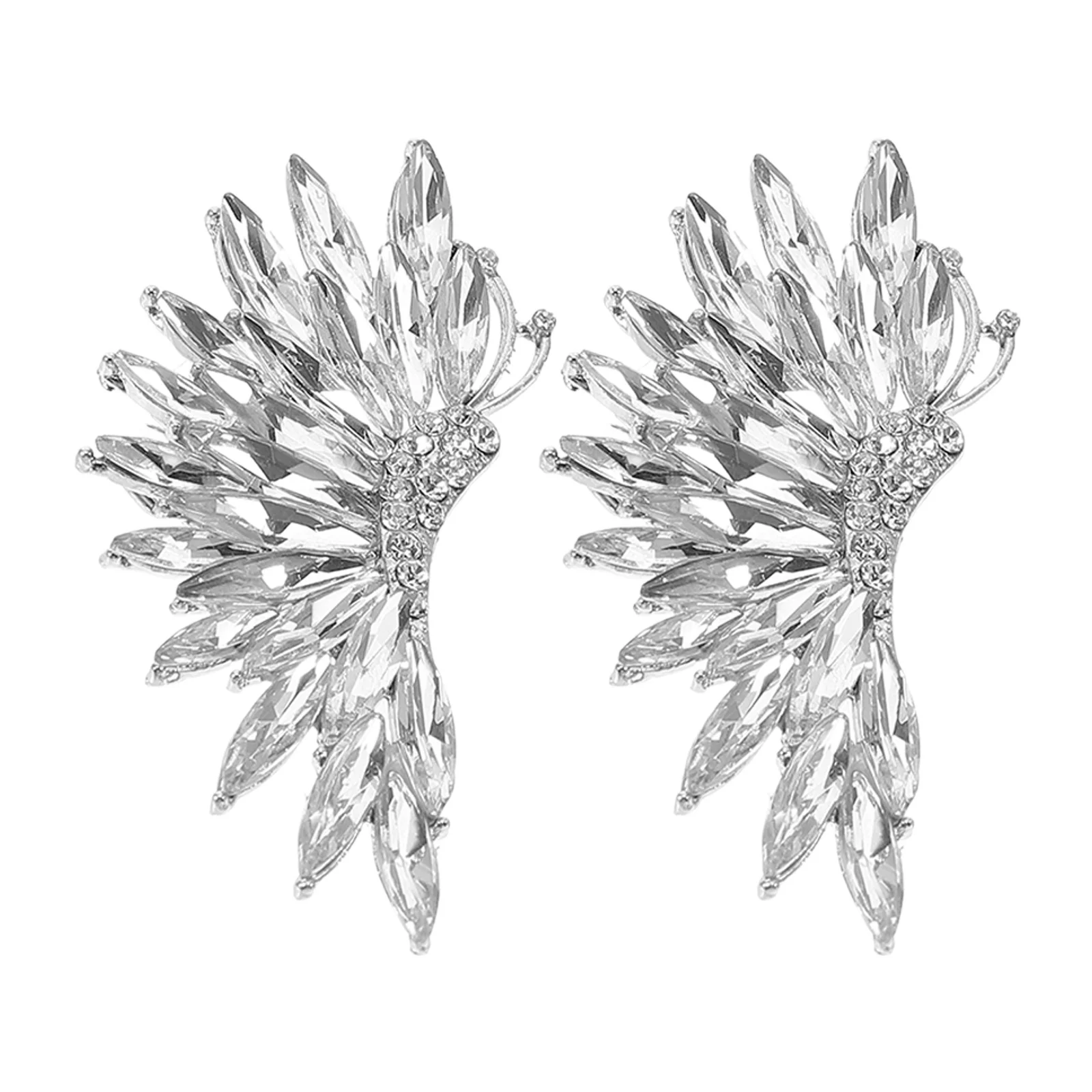 

2 Pcs Butterfly Removable Shoe Buckle Decorative Clips Charms Crystal Decoration Toe Cap Zinc Alloy Bow Accessories