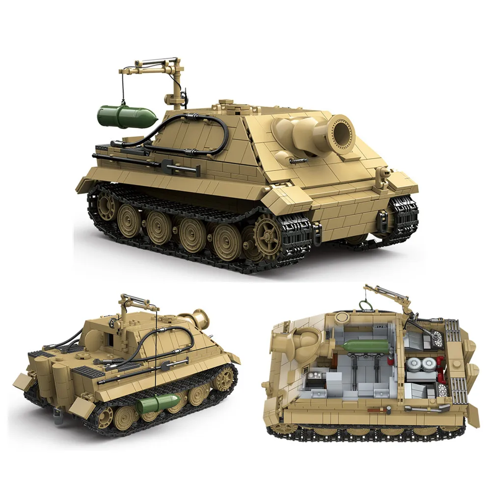 

Military Army Soldiers World War 38CM RW61 Aufstuemmorser Tiger Model Assemble Building Blocks Bricks Children's DIY Toys Gift