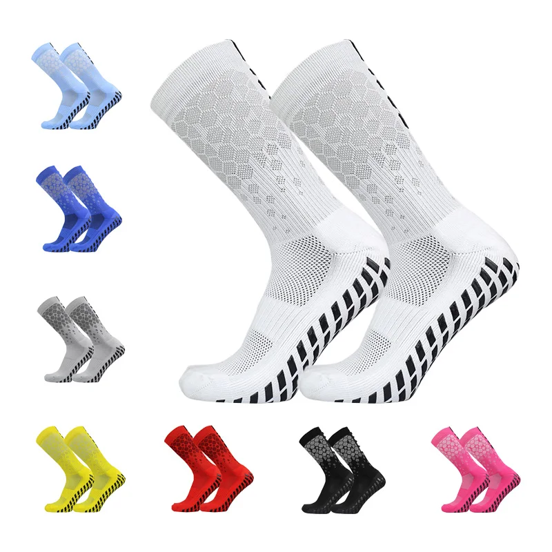 calcetas antideslizantes de futbol New Men Women Heel Pattern Sports Soccer Socks Sports Non-Slip Silicone Grip football Socks