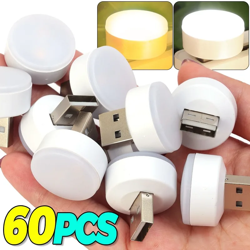 

Mini USB Night Light Warm White USB Plug Light Bulb Power Bank Charging Eye Protection Book Lights Portable Energy-Saving Lamps