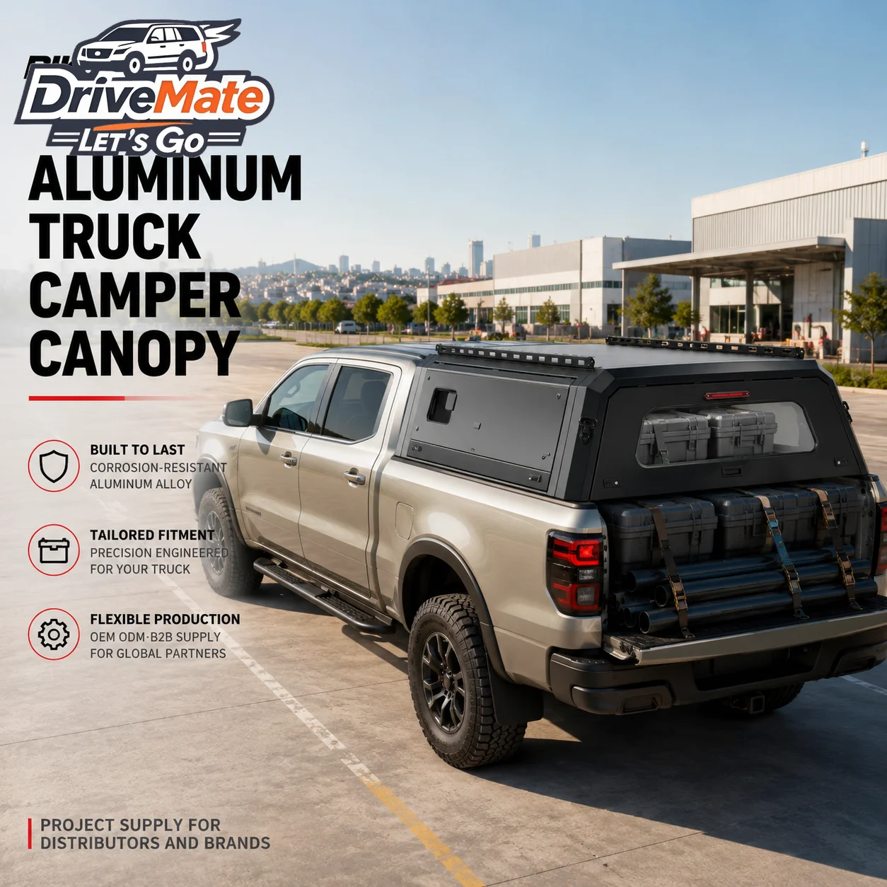 Bed cap Aluminum Pickup Truck Canopy for Ford F-150 Cargo Protection and Commercial Work Transport Project Supply