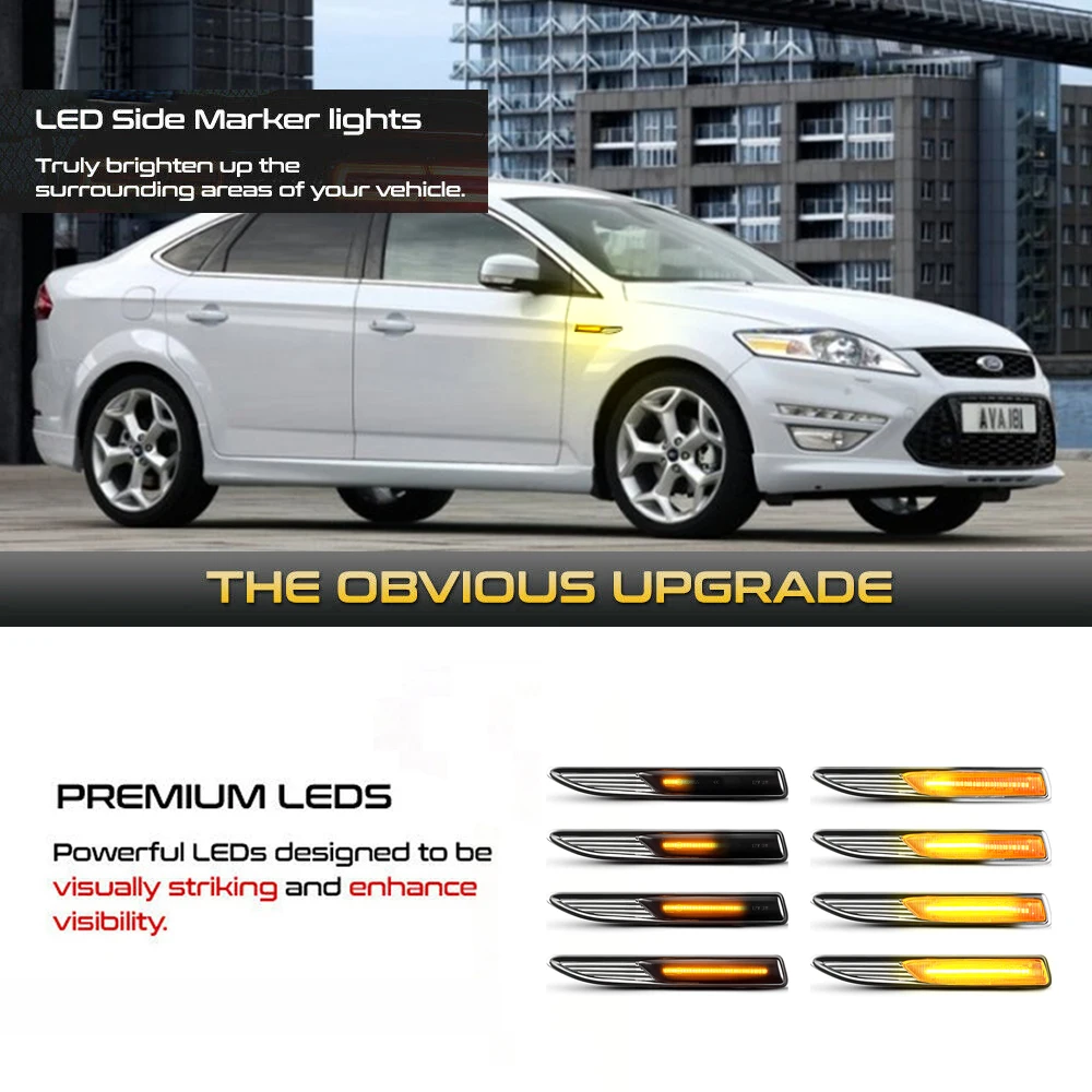 For Ford Mondeo MK4 Estate BA7 2007~2015 Side Marker LED Repeater Blinker Dynamic Amber Indicator Light