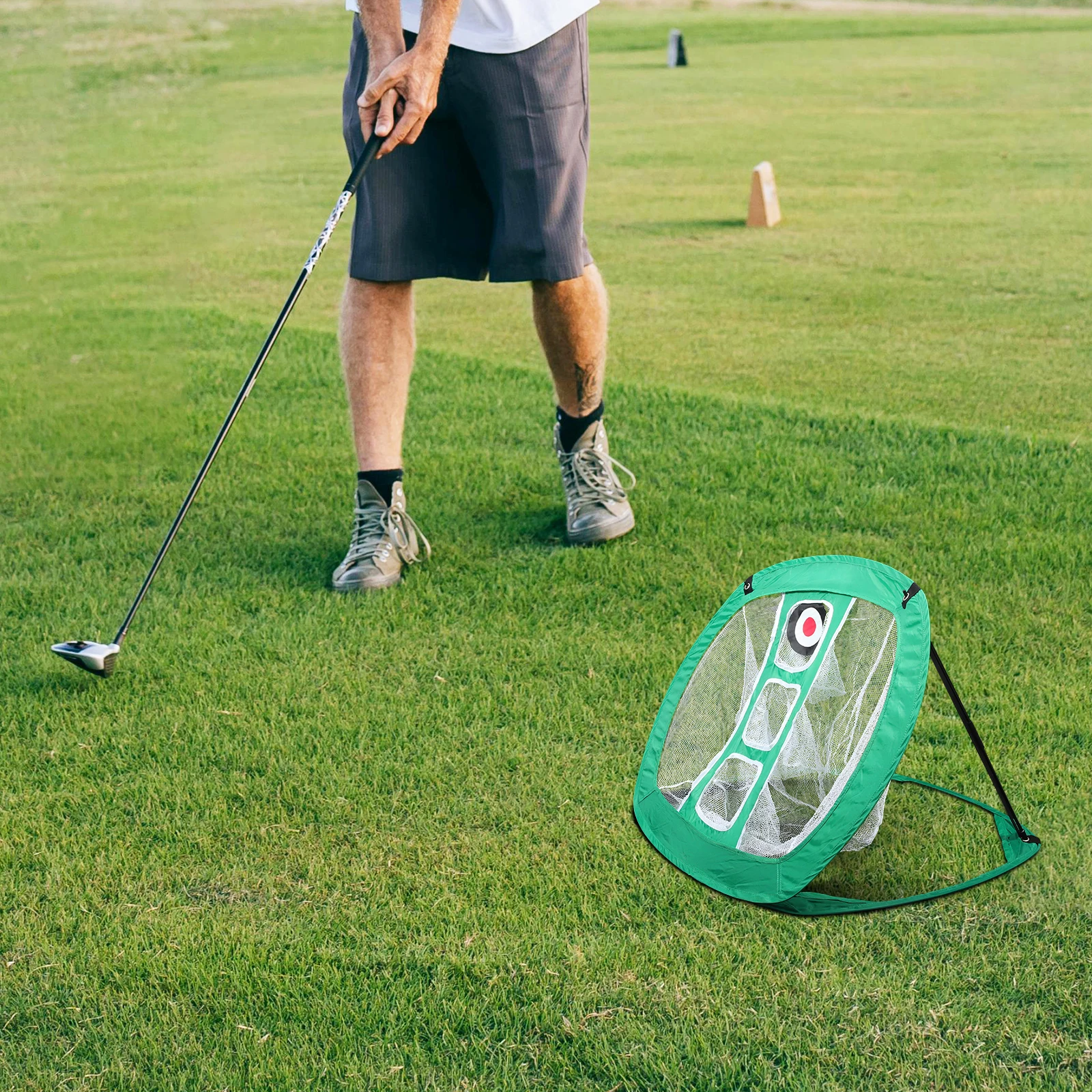 

Golf Practice Net Chipping Nets Lightweight Portable Foldable Square Target Set Golfers Men Green