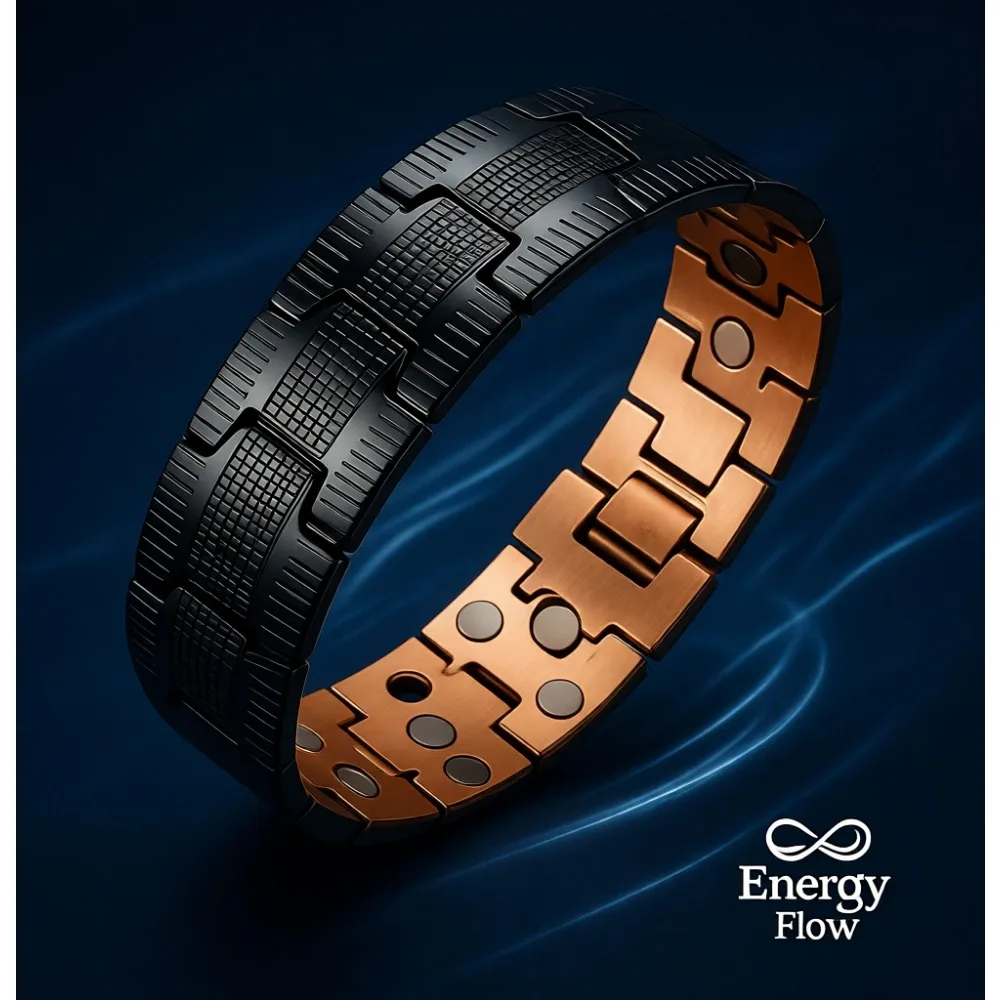 

Мужской магнитный браслет из чистой меди, 3500 Гаусс, регулируемый, с инструментом для выбора размера