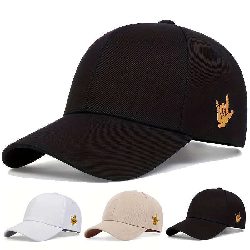 1piece Unisex Finger Embroidery Baseball Cap Outdoor Adjustable Sunscreen Leisure Hat Spring Autumn Travel Tourism Vacation