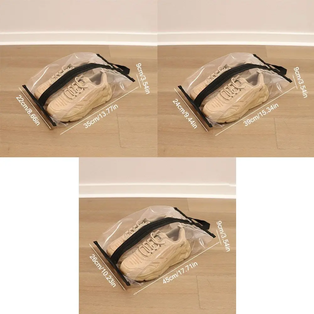 Portable PVC Shoes Storage Bag, Waterproof Mesh Organizer, transparente, Dustproof Protection Cover