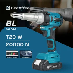 KEEAFFOR 720W 20000N Elektrische Niet Pistole Bürstenlosen Niet Mutter Pistole Akku-bohrschrauber Einsatz Nagel Pistole Power Tool Für makita 18V Batterie