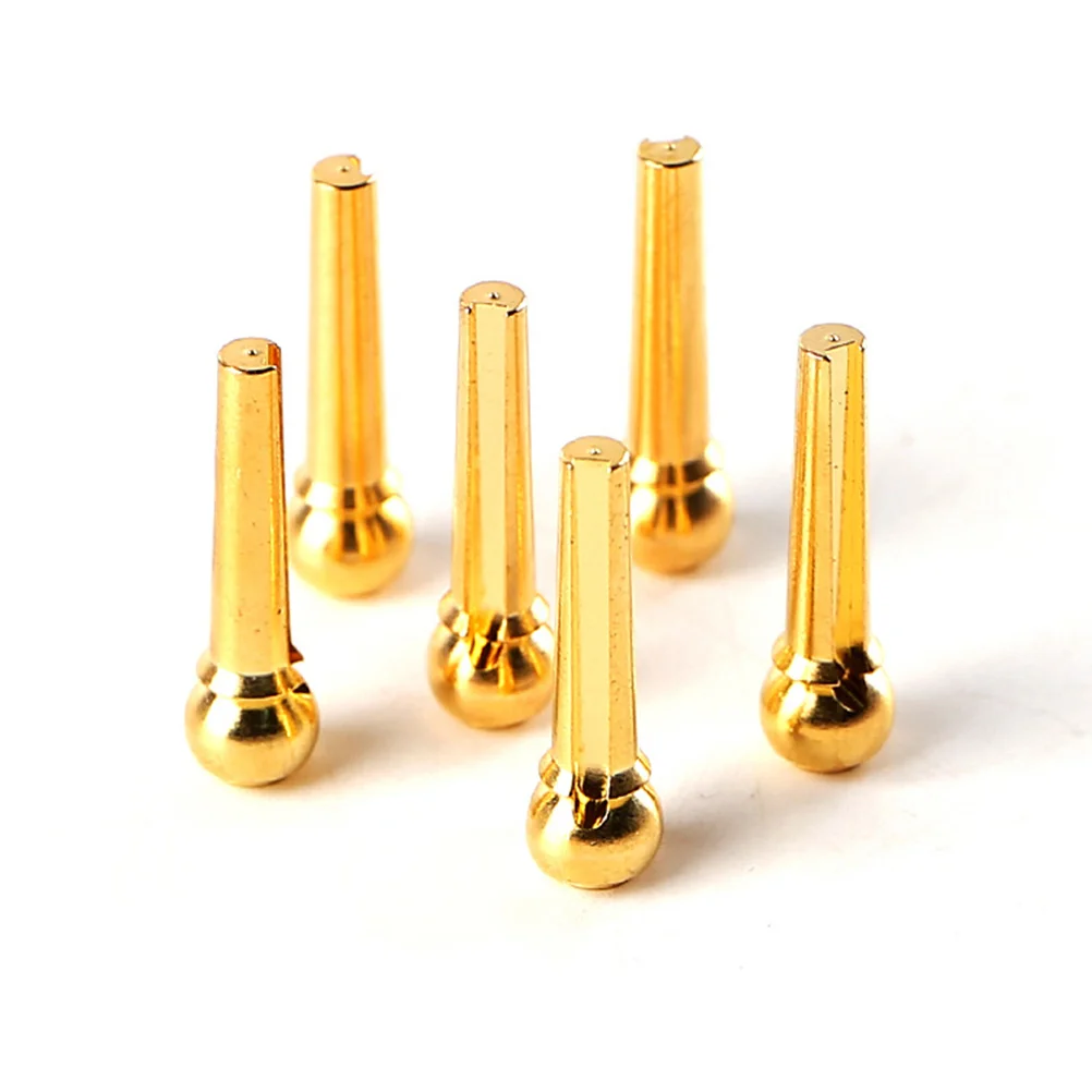 

6pcs Professional Guitar Bridge Accessories Brass Guitar Replacement Bridge String Studs for Folk Acoustic Guitars