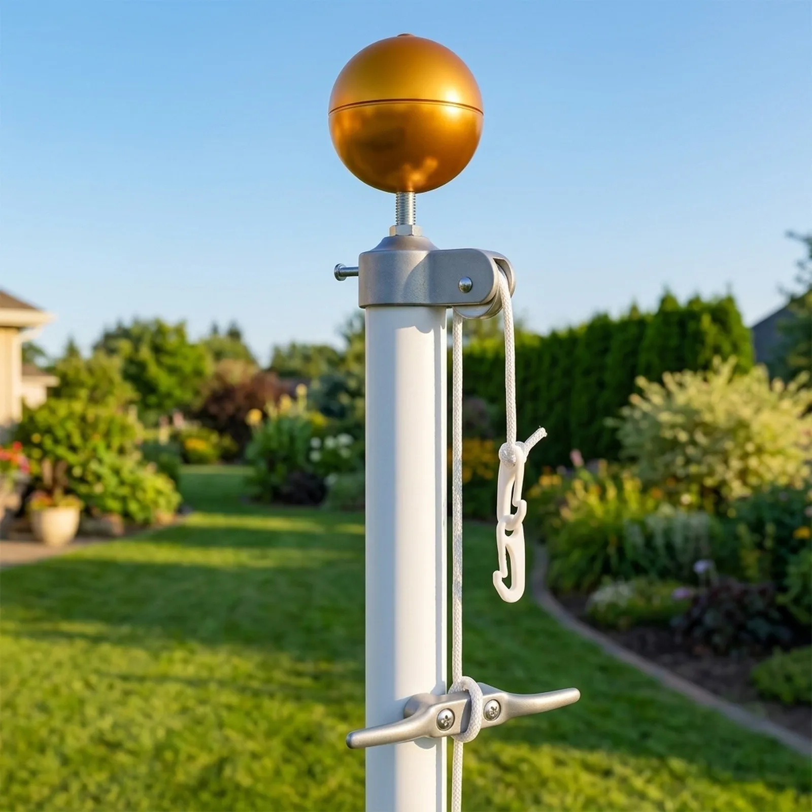 Flagpole Flagpole Accessory for Kit Flagpole Hardware Kit Abrasion Resistant Halyard Cast Aluminum Easy Attachment