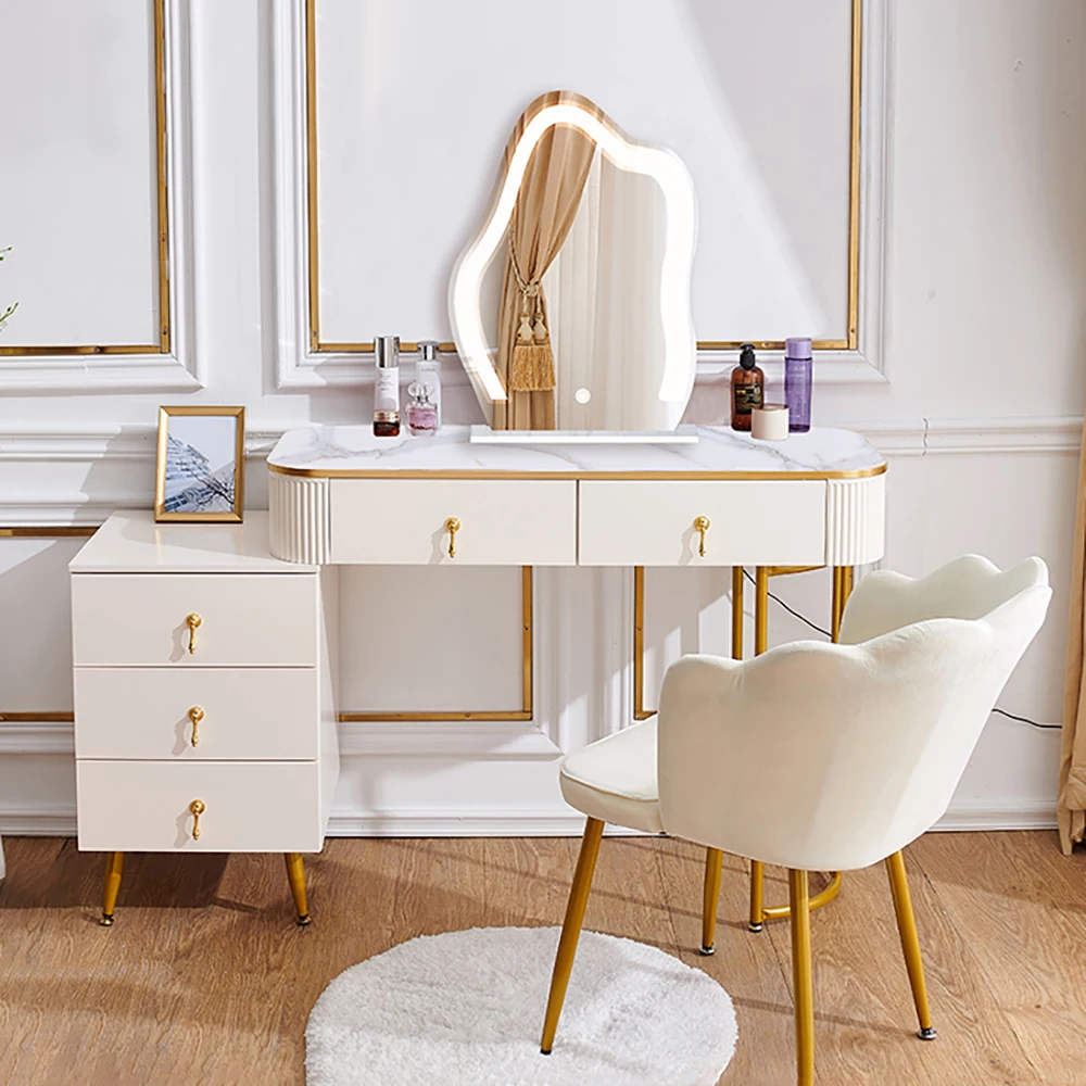 

Aesthetic Elegant Vanity Table Girls Unique Simple Fashion Vanity Table Luxury Modern Meuble Coiffeuse Bedroom Furniture