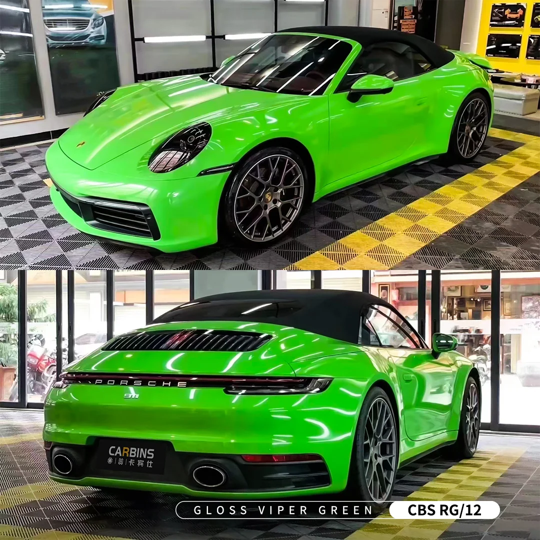 ฟิล์มติดรถยนต์ CARBINS PET เงา สีเขียวไวเปอร์ ขายดี ฟิล์มไวนิลหุ้มรถยนต์ ติดง่ายไม่มีฟองอากาศ สติ๊กเกอร์ไวนิลกันรอยขีดข่วน ฟิล์มหุ้มรถยนต์