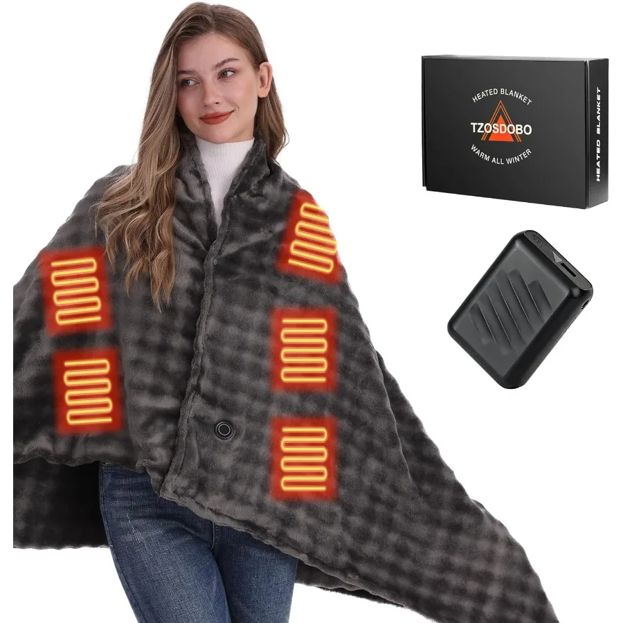 

Беспроводное одеяло с подогревом Одеяло с подогревом на батарейках и аккумулятором емкостью 20000 мАч Портативное одеяло с подогревом 59