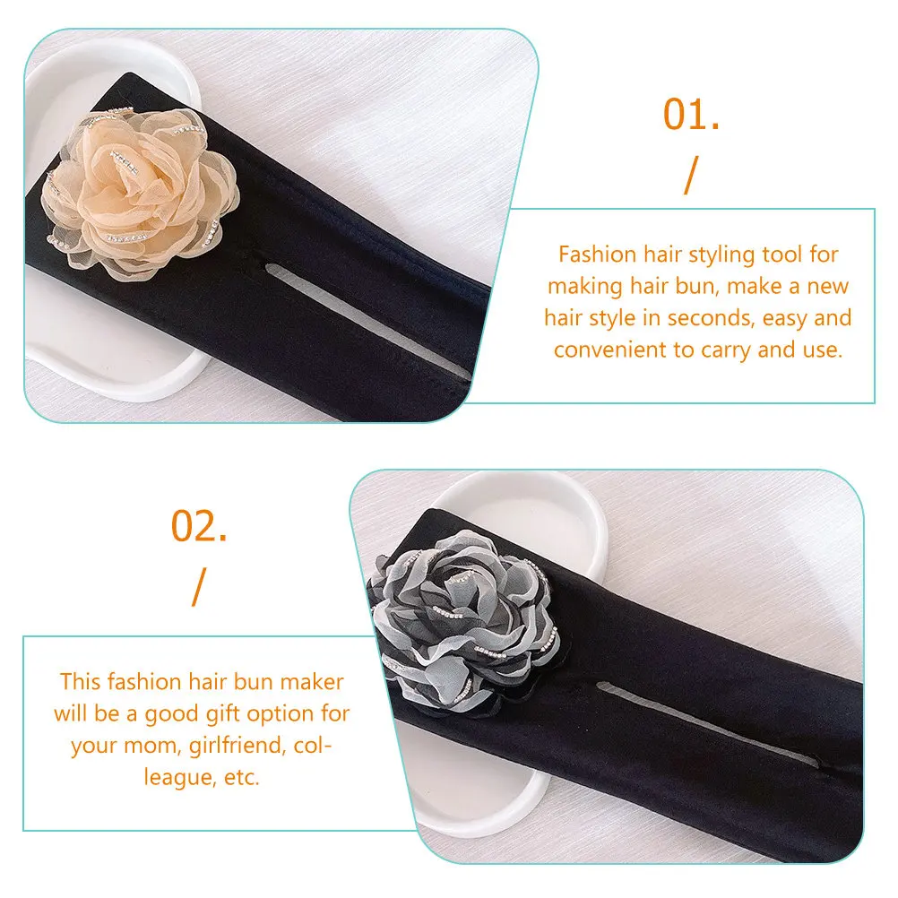 

3Pcs Hair Bun Ribbon Maker Kit Simple Styling Tool for Women Elegant Updo Design Daily Wedding Yoga Use Hair Bun Maker