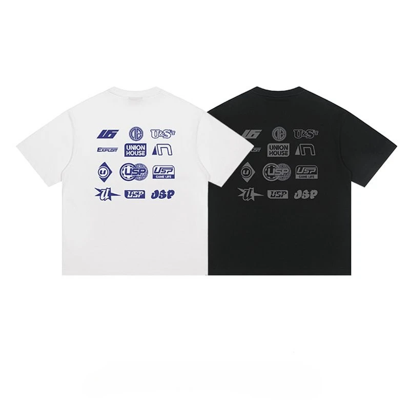 

Американский тяжелый чистый хлопок. Модный бренд для мужчин и женщин. Летний свободный универсальный повседневный свободный топ для пар белого цвета.