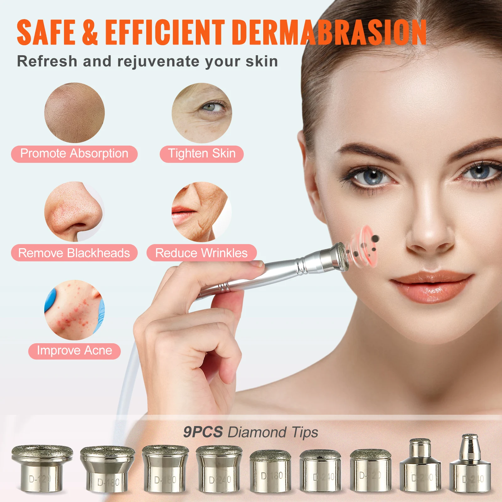 Vevor diamant mikro derma brasion maschine 3 in 1 profession elle derma brasion maschine gesichts hautpflege geräte für home salon spa