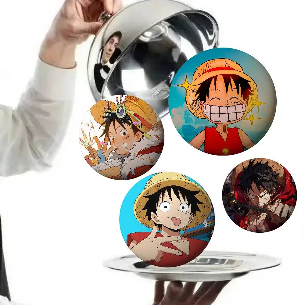 One Piece Luffy Funny Badges Round Brooch Cute Cartoon Idol Cosplay Badges DIY Backpack Clothing Jewelry Pins