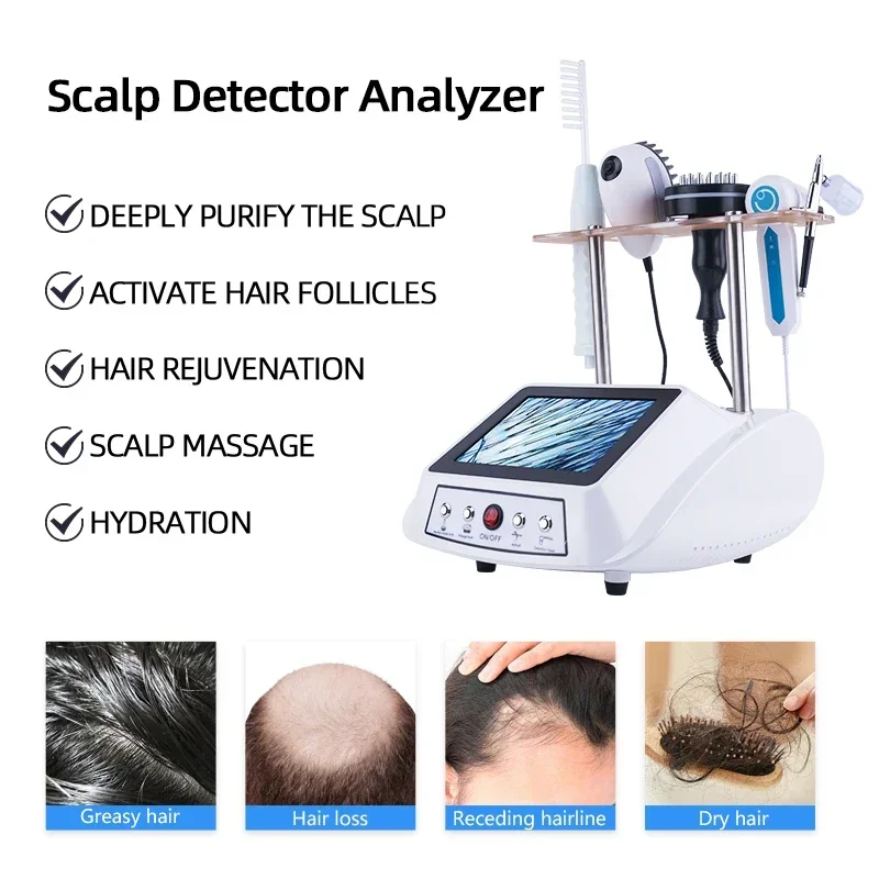 Portable 5 In 1 Hair Regrowth Skin Scalp Cleansing Hair Analysis Scalp Spa Machine