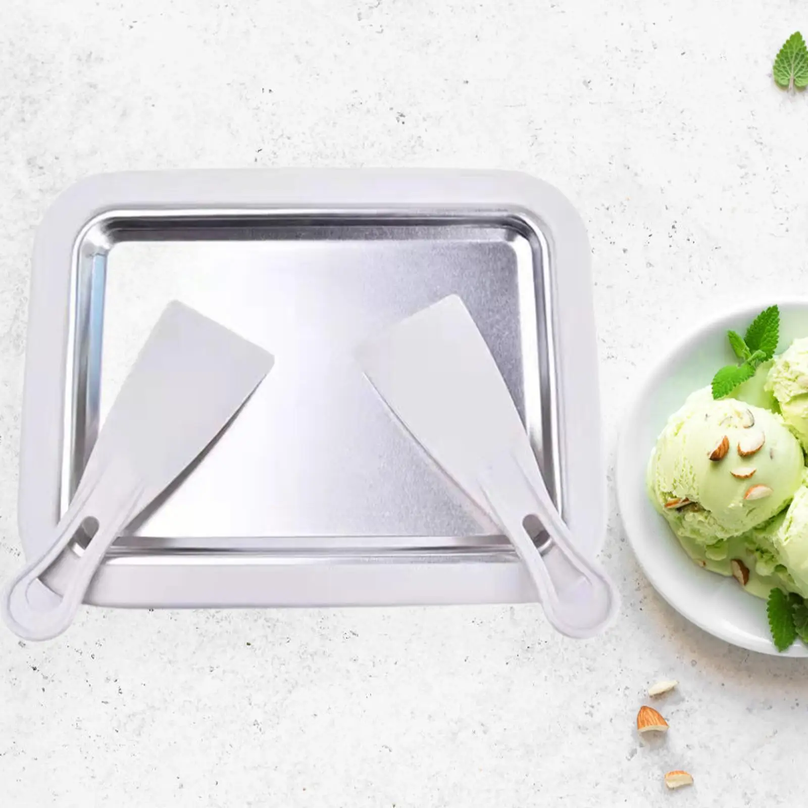 Ice Cream Cold Plate Sorbet Multifunctional Homemade Household Rolled Cream Gelato Summer Easy to Use Frozen Yogurt Maker Tray