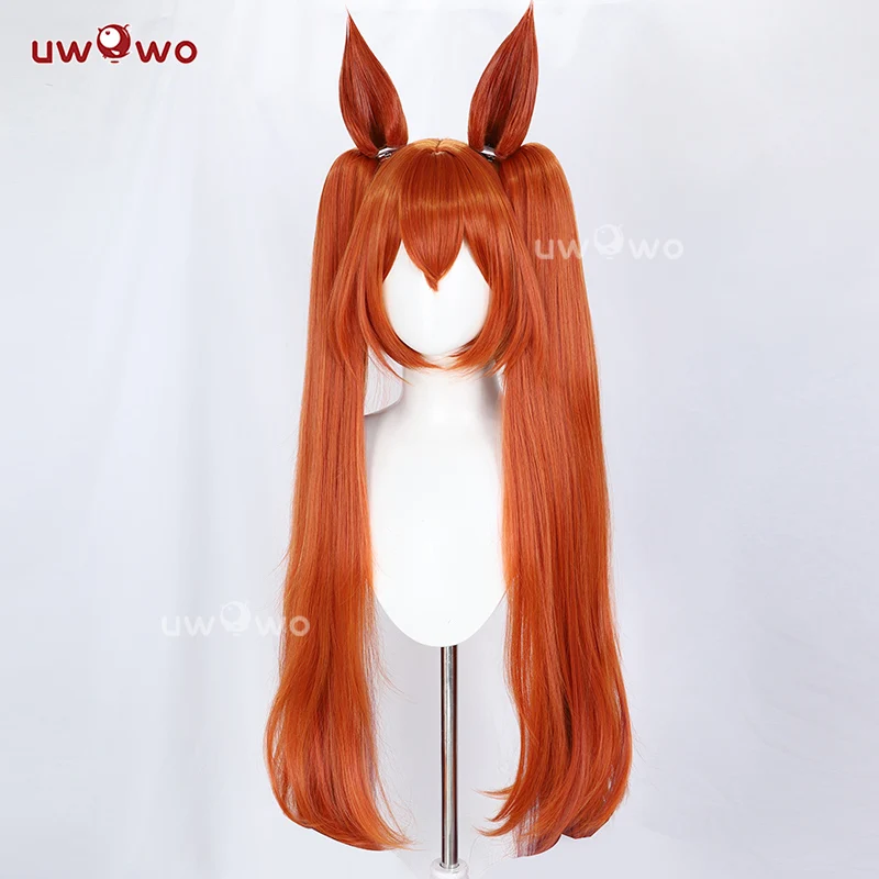 

UWOWO Anime Cosplay Daiwaa Scarlett Starting Future Stage Outfit Cosplay Wig With Ears Long Brown Hair With Ponytails Halloween
