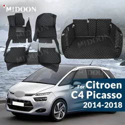 Full Coverage Car Trunk Mat For Citroen C4 Picasso 5-seat 2014 2015 2016 2017 2018 Car Floor Mats Carpet Accessories Auto Goods