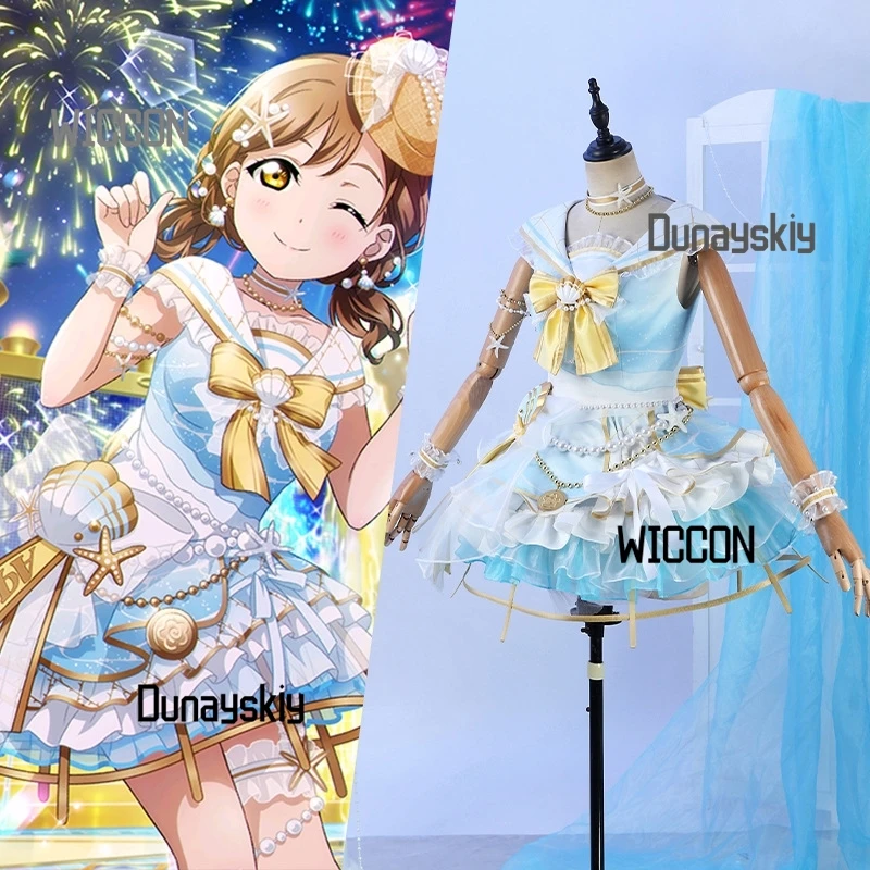 أزياء أنيمي لوف لايف أكوس كاناكو تاكاجاكي للنساء فستان لوليتا أزياء تنكرية ملحقات شعر مستعار جيراي كي أزياء الهالوين التأثيرية