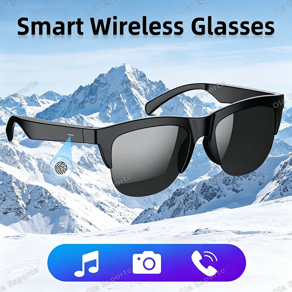 New Camera Control Smart Glasses 2026 Music Sunglasses Headphones Wireless Bluetooth Call Headset HIFI Audio glasses For Android