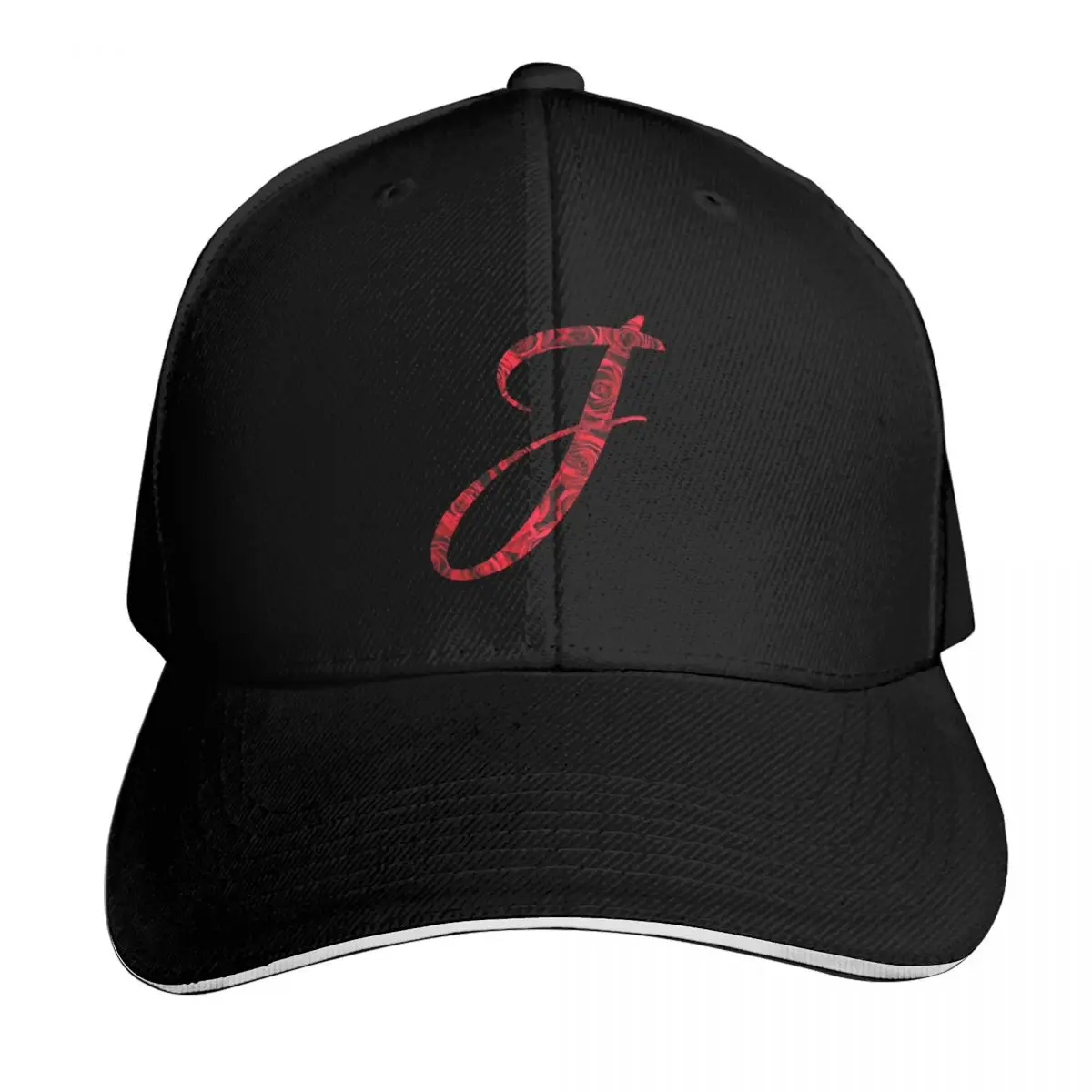 

Letter J - Red Rose Baseball Cap black Uv Protection Solar Hat New In The Hat Women Hats Men's