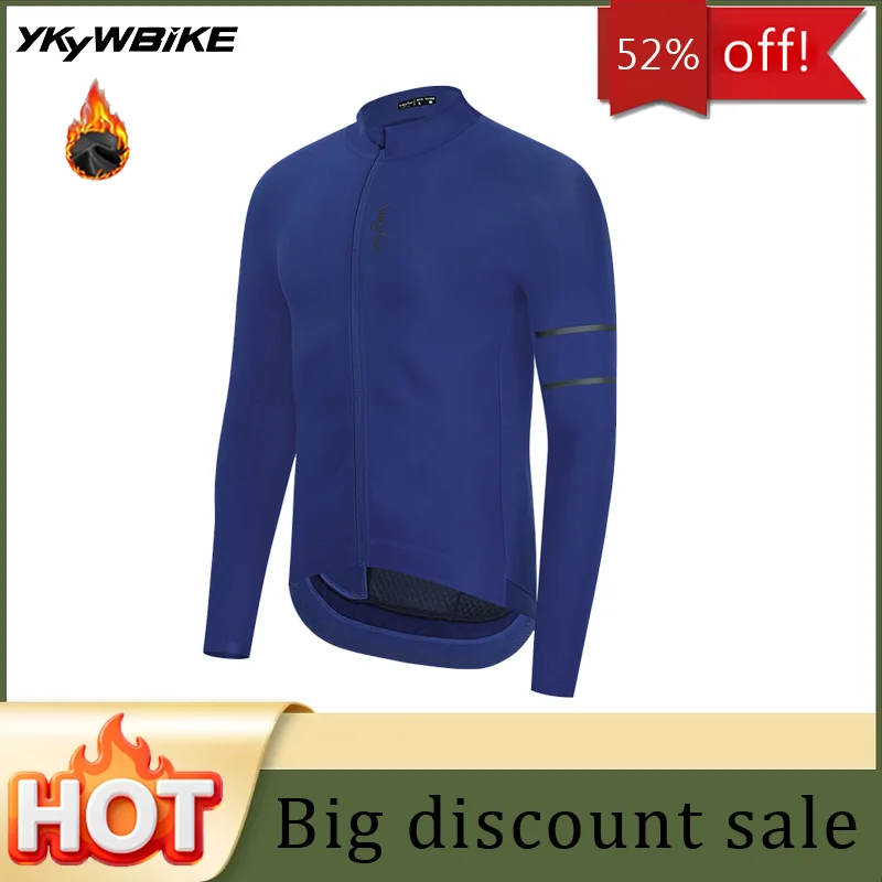 

YKYWBIKE Осенняя мужская велосипедная майка 5-15 ° C теплая флисовая куртка, одежда для шоссейного велосипеда, топ для шоссейного велосипеда MTB, велосипедная рубашка Carvico
