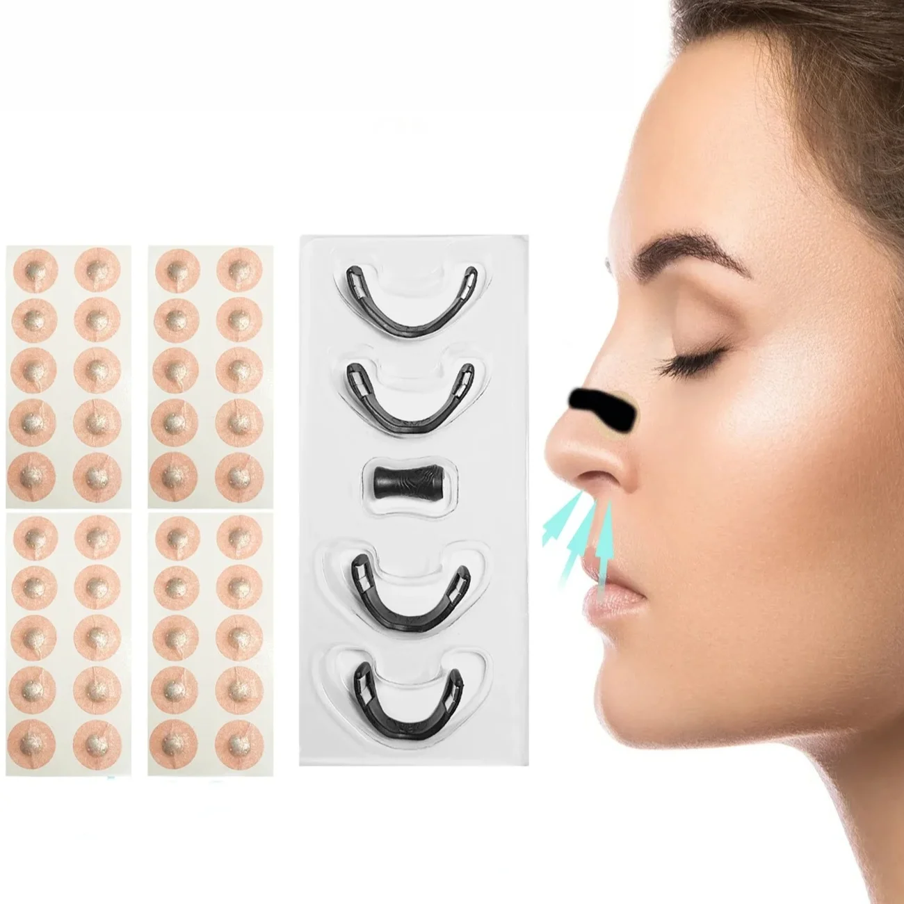 

30Day Anti Snoring Sleep Mouth Tape Nasal Breathing Dilators Starter Kits Magnetic Nose Strips Increase Air Reduce Snoring