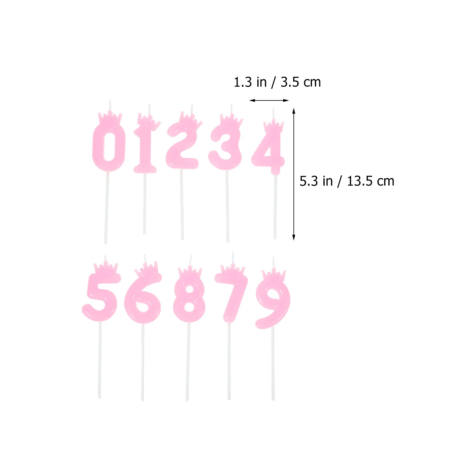 

10Pcs Birthday Number Candles Crown Design 3D Wax Cake Decoration Party Supplies Birthday Decoration for Cake
