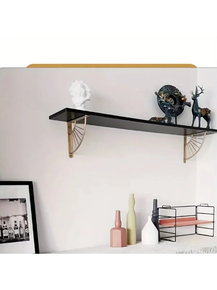 2 szt. Wspornik złota ściana w kształcie wachlarza mosiężna półka na książki dekoracja ścienna żelazo Retro uchwyty na sprzęt do dekoracji DIY ściana (2PCS) — Zdjęcie 2 z 2