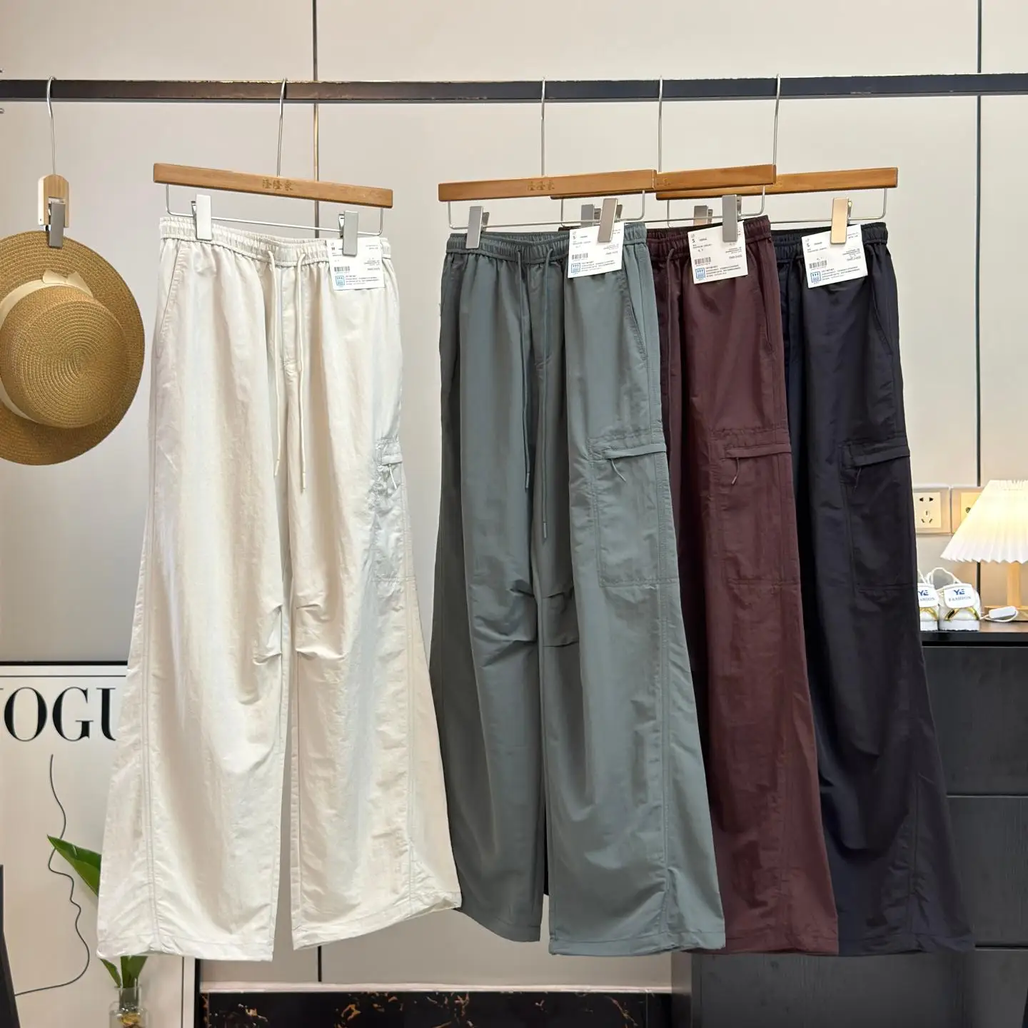 Lightweight Breathable Quick-Dry Summer Casual Pants Women's Elastic Waist Webbing Workwear Trousers Ladies Fashion Nylon
